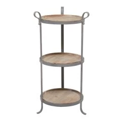 Hot Sale ⌛ 28" Gray Iron Industrial Accent Table by Ivory and Iris 🛒 -Cheap Ivory and Iris Store D494365S 5