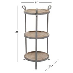 Hot Sale ⌛ 28" Gray Iron Industrial Accent Table by Ivory and Iris 🛒 -Cheap Ivory and Iris Store D494365S 6