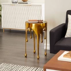 Brand new π― Gold Aluminum Contemporary Accent Table, 25" x 16" x 16" by Ivory and Iris π 15 Brand new π― Gold Aluminum Contemporary Accent Table, 25" x 16" x 16" by Ivory and Iris π -Cheap Ivory and Iris Store D494367S 8