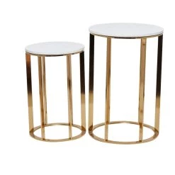 Budget 🛒 16" Gold Iron Contemporary Accent Table Set by Ivory and Iris 👏 -Cheap Ivory and Iris Store D494368S 10