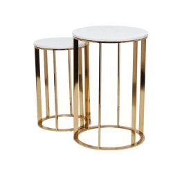 Budget 🛒 16" Gold Iron Contemporary Accent Table Set by Ivory and Iris 👏 -Cheap Ivory and Iris Store D494368S 6