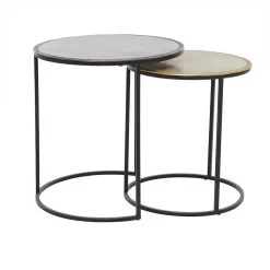 Best reviews of ⌛ 20" Black Aluminum Industrial Accent Table Set by Ivory and Iris 🤩