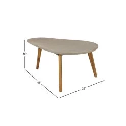 Best Pirce ⌛ 45" Gray Resin Modern Outdoor Accent Table by Ivory and Iris ✨ -Cheap Ivory and Iris Store D494372S 8