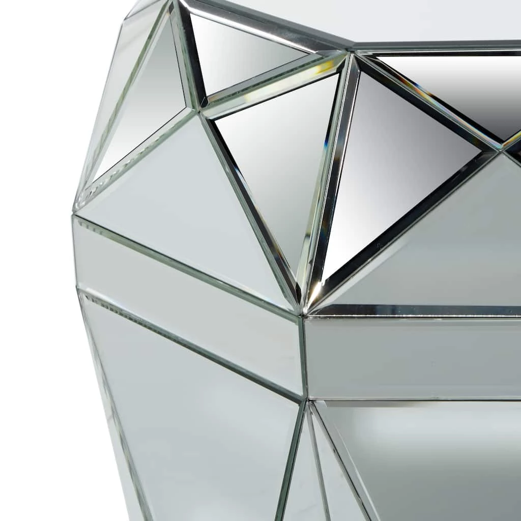 Budget β€οΈ 24" Silver MDF Wood Glam Accent Table by Ivory and Iris π 4 Budget β€οΈ 24" Silver MDF Wood Glam Accent Table by Ivory and Iris π - Image 4