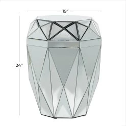 Budget β€οΈ 24" Silver MDF Wood Glam Accent Table by Ivory and Iris π 16 Budget β€οΈ 24" Silver MDF Wood Glam Accent Table by Ivory and Iris π -Cheap Ivory and Iris Store D494374S 8