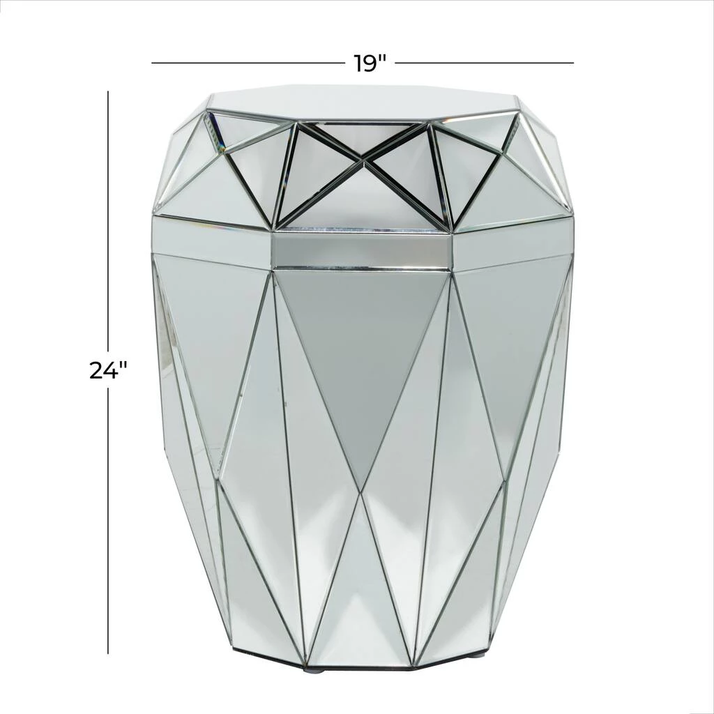 Budget β€οΈ 24" Silver MDF Wood Glam Accent Table by Ivory and Iris π 8 Budget β€οΈ 24" Silver MDF Wood Glam Accent Table by Ivory and Iris π - Image 8