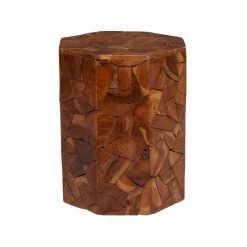 Outlet 😍 17" Brown Teak Wood Contemporary Accent Table by Ivory and Iris 🛒