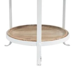 Hot Sale ✔️ 14" White Iron Farmhouse Accent Table by Ivory and Iris 🌟 -Cheap Ivory and Iris Store D494377S 5