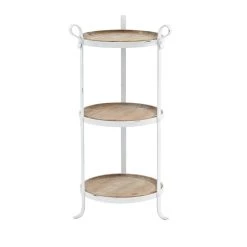 Hot Sale ✔️ 14" White Iron Farmhouse Accent Table by Ivory and Iris 🌟 -Cheap Ivory and Iris Store D494377S 6