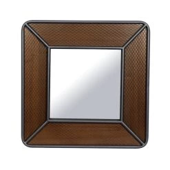 Best Sale π₯ Brown Wood Industrial Wall Mirror, 32" x 32" x 2" by Ivory and Iris π