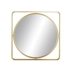 Budget β¨ Gold Contemporary Metal Wall Mirror, 34" x 34" by Ivory and Iris π