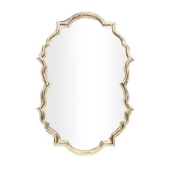 Promo 🤩 Gold Aluminum Contemporary Wall Mirror, 36" x 25" x 2" by Ivory and Iris 🎁