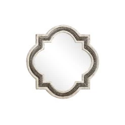 Best deal 🎁 White Farmhouse Wood Wall Mirror, 30" x 30" by Ivory and Iris 😍