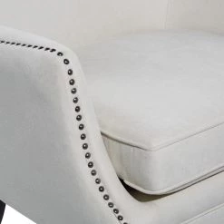 Best reviews of 👍 Beige Polyester and Wood Contemporary Upholstered Accent Chair, 34" x 29" x 32" by Ivory and Iris 🥰 -Cheap Ivory and Iris Store D494544S 4