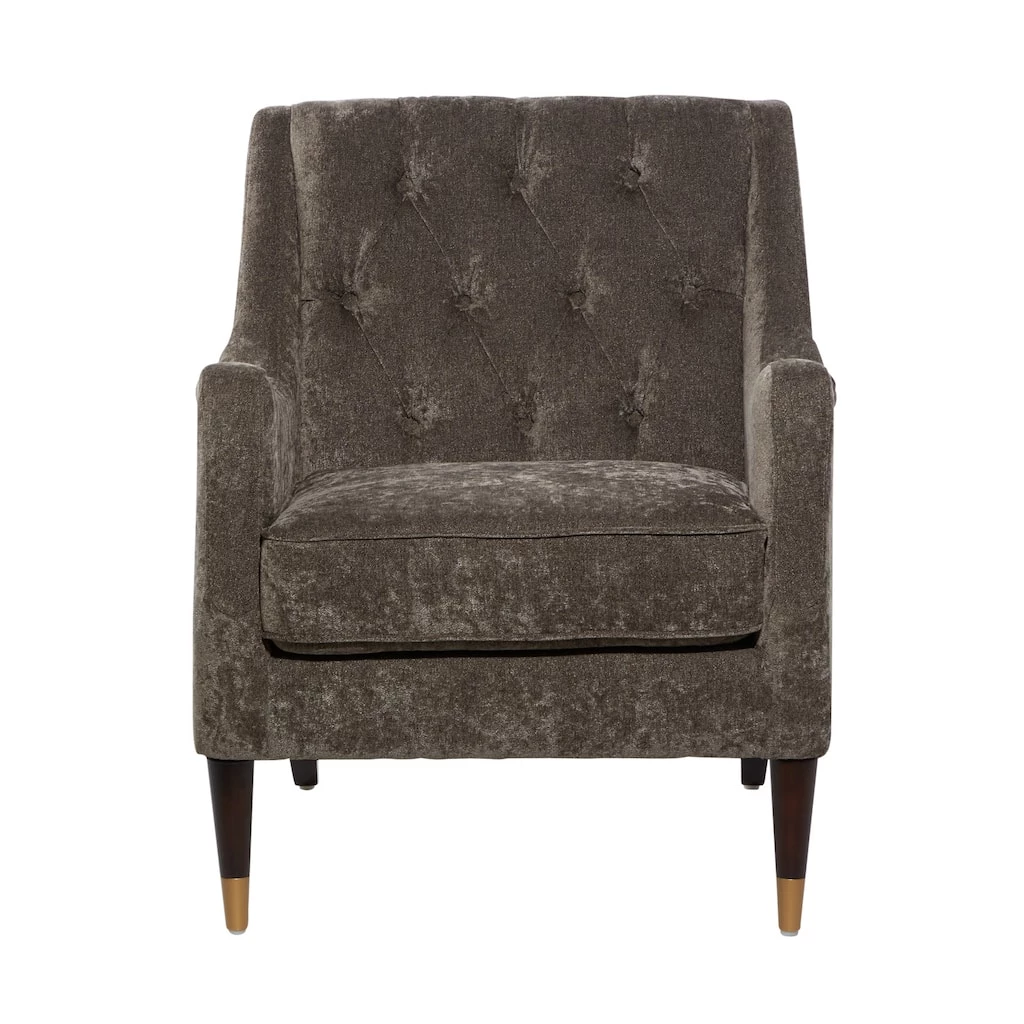 Hot Sale 🧨 Brown Polyester and Wood Contemporary Upholstered Accent Chair, 34" x 30" x 32" by Ivory and Iris ❤️ 2 Hot Sale 🧨 Brown Polyester and Wood Contemporary Upholstered Accent Chair, 34" x 30" x 32" by Ivory and Iris ❤️ - Image 2