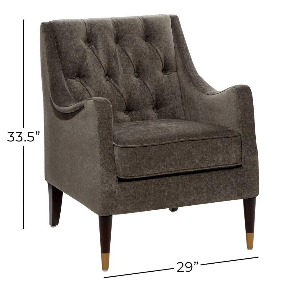 Hot Sale 🧨 Brown Polyester and Wood Contemporary Upholstered Accent Chair, 34" x 30" x 32" by Ivory and Iris ❤️ 8 Hot Sale 🧨 Brown Polyester and Wood Contemporary Upholstered Accent Chair, 34" x 30" x 32" by Ivory and Iris ❤️ - Image 8