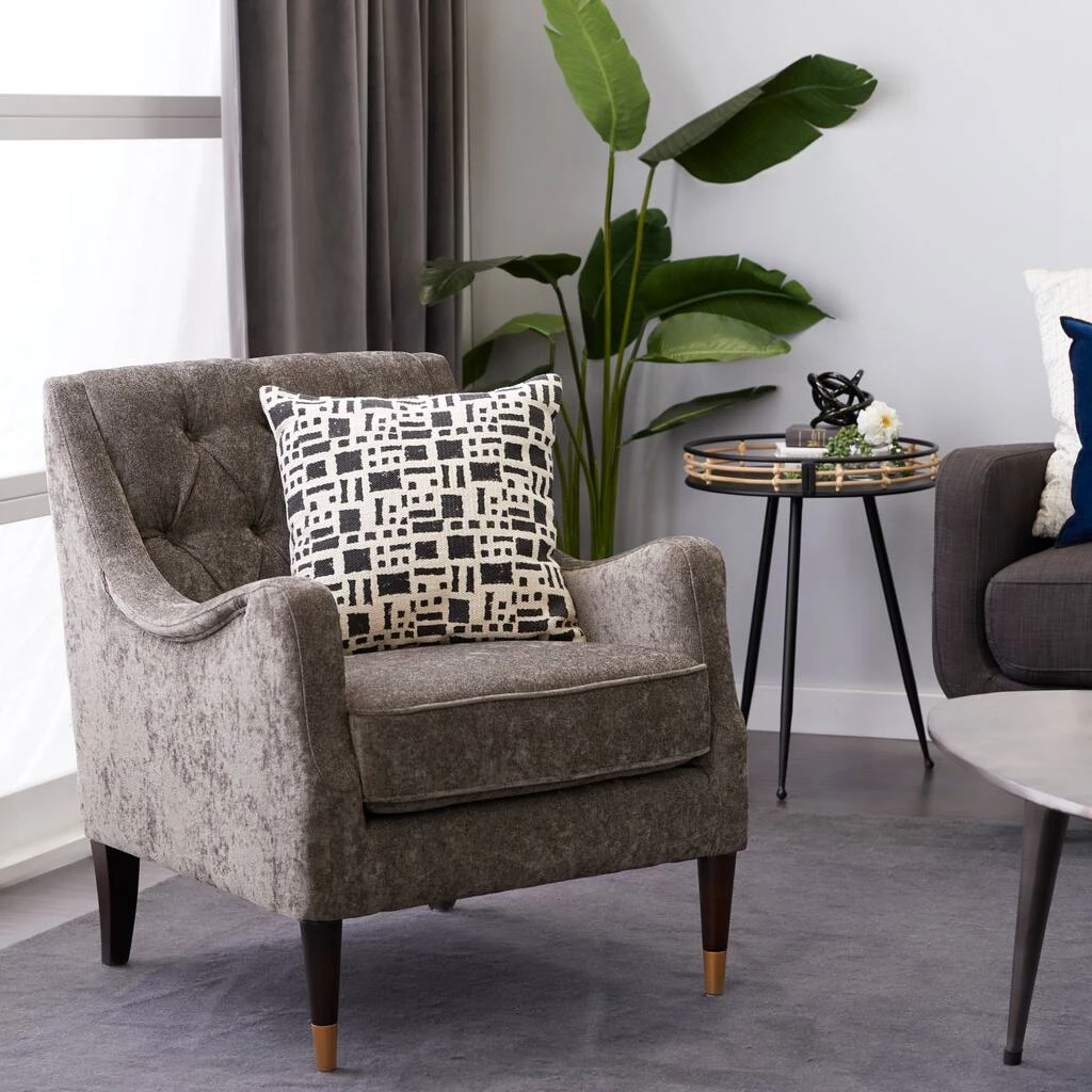Hot Sale 🧨 Brown Polyester and Wood Contemporary Upholstered Accent Chair, 34" x 30" x 32" by Ivory and Iris ❤️ 9 Hot Sale 🧨 Brown Polyester and Wood Contemporary Upholstered Accent Chair, 34" x 30" x 32" by Ivory and Iris ❤️ - Image 9