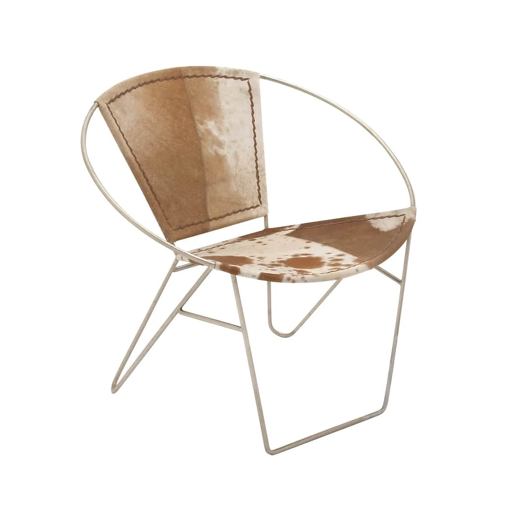 Budget π Brown Goat Leather and Iron Contemporary Accent Chair, 29" x 30" x 25" by Ivory and Iris π 1 Budget π Brown Goat Leather and Iron Contemporary Accent Chair, 29" x 30" x 25" by Ivory and Iris π