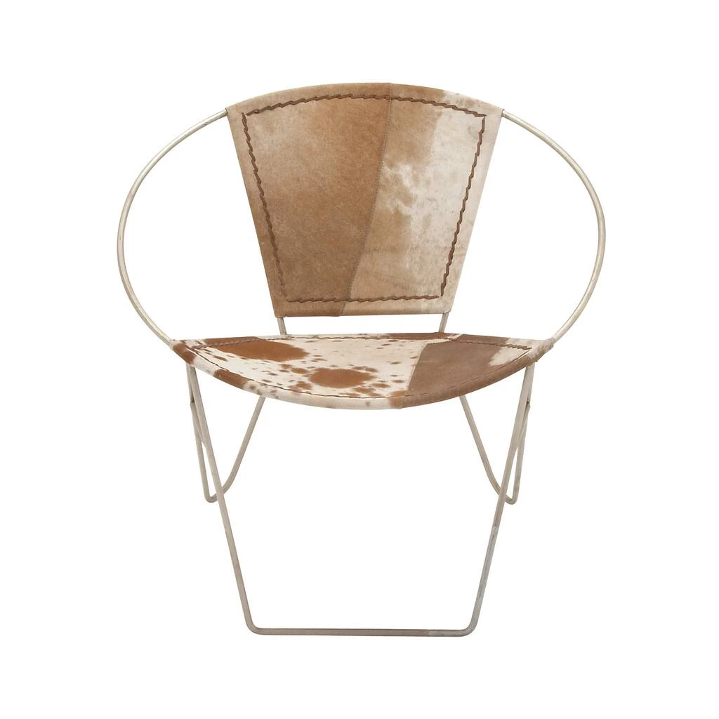 Budget π Brown Goat Leather and Iron Contemporary Accent Chair, 29" x 30" x 25" by Ivory and Iris π 2 Budget π Brown Goat Leather and Iron Contemporary Accent Chair, 29" x 30" x 25" by Ivory and Iris π - Image 2