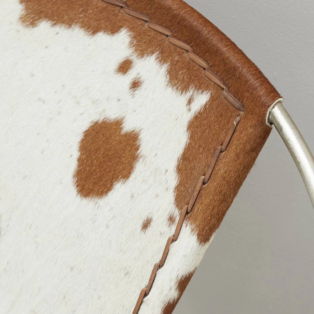 Budget π Brown Goat Leather and Iron Contemporary Accent Chair, 29" x 30" x 25" by Ivory and Iris π 3 Budget π Brown Goat Leather and Iron Contemporary Accent Chair, 29" x 30" x 25" by Ivory and Iris π - Image 3