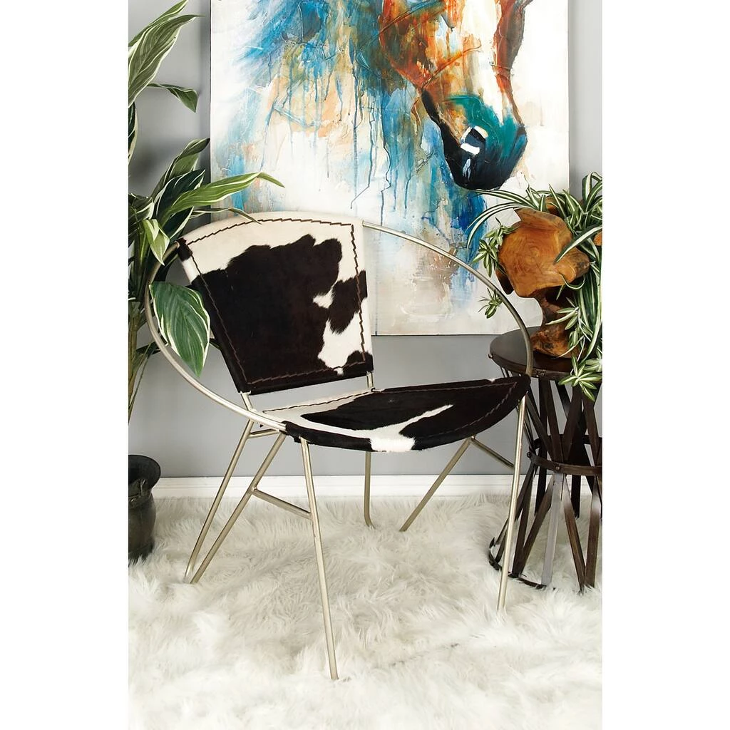 Budget π Brown Goat Leather and Iron Contemporary Accent Chair, 29" x 30" x 25" by Ivory and Iris π 7 Budget π Brown Goat Leather and Iron Contemporary Accent Chair, 29" x 30" x 25" by Ivory and Iris π - Image 7