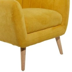 Discount 😀 Yellow Polyester and Wood Modern Accent Chair, 32" x 30" x 28" by Ivory and Iris 👍 -Cheap Ivory and Iris Store D494554S 6