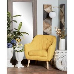 Discount 😀 Yellow Polyester and Wood Modern Accent Chair, 32" x 30" x 28" by Ivory and Iris 👍 -Cheap Ivory and Iris Store D494554S 8