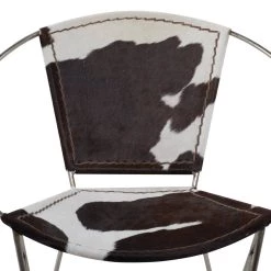 Best Pirce 💯 Set of 2 Black Goat Leather and Iron Contemporary Accent Chair, 29" x 30" x 25" by Ivory and Iris 💯 -Cheap Ivory and Iris Store D494555S 3