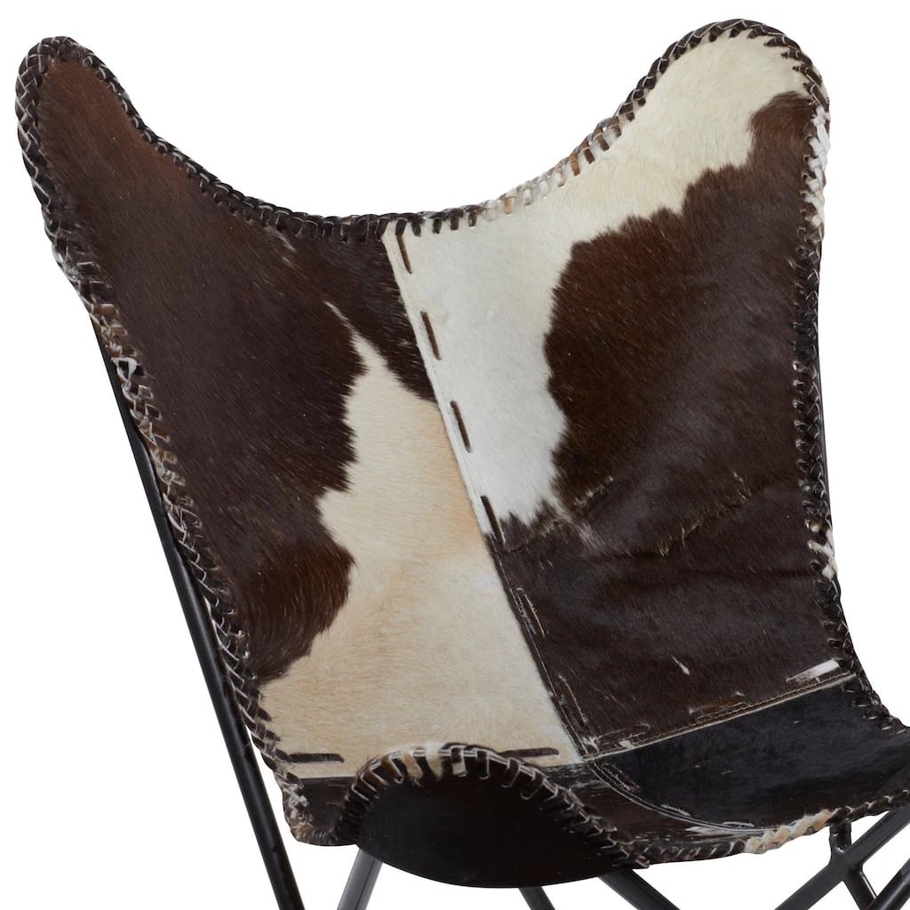 Cheap π White Cow Hide Leather and Iron Rustic Accent Chair, 36" x 29" x 30" by Ivory and Iris π― 3 Cheap π White Cow Hide Leather and Iron Rustic Accent Chair, 36" x 29" x 30" by Ivory and Iris π― - Image 3