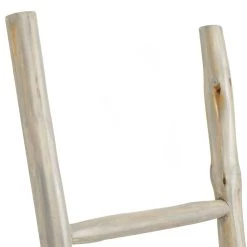 Best reviews of 👏 59" White Teak Wood Natural Ladder by Ivory and Iris ⭐ -Cheap Ivory and Iris Store D494622S 3