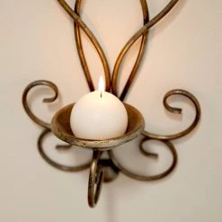 Budget 👍 Set of 2 Bronze Metal Traditional Wall Sconce, 25" x 8" by Ivory and Iris ⭐ -Cheap Ivory and Iris Store D495482S 6