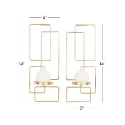 Buy 😍 Gold Iron Contemporary Candlestick Holders, 13" x 5" x 4" by Ivory and Iris 🛒 -Cheap Ivory and Iris Store D495486S 6