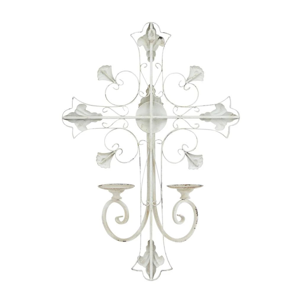 Outlet 🥰 White Iron French Country Wall Sconce, 24" x 17" x 5" by Ivory and Iris 🤩 6 Outlet 🥰 White Iron French Country Wall Sconce, 24" x 17" x 5" by Ivory and Iris 🤩 - Image 6