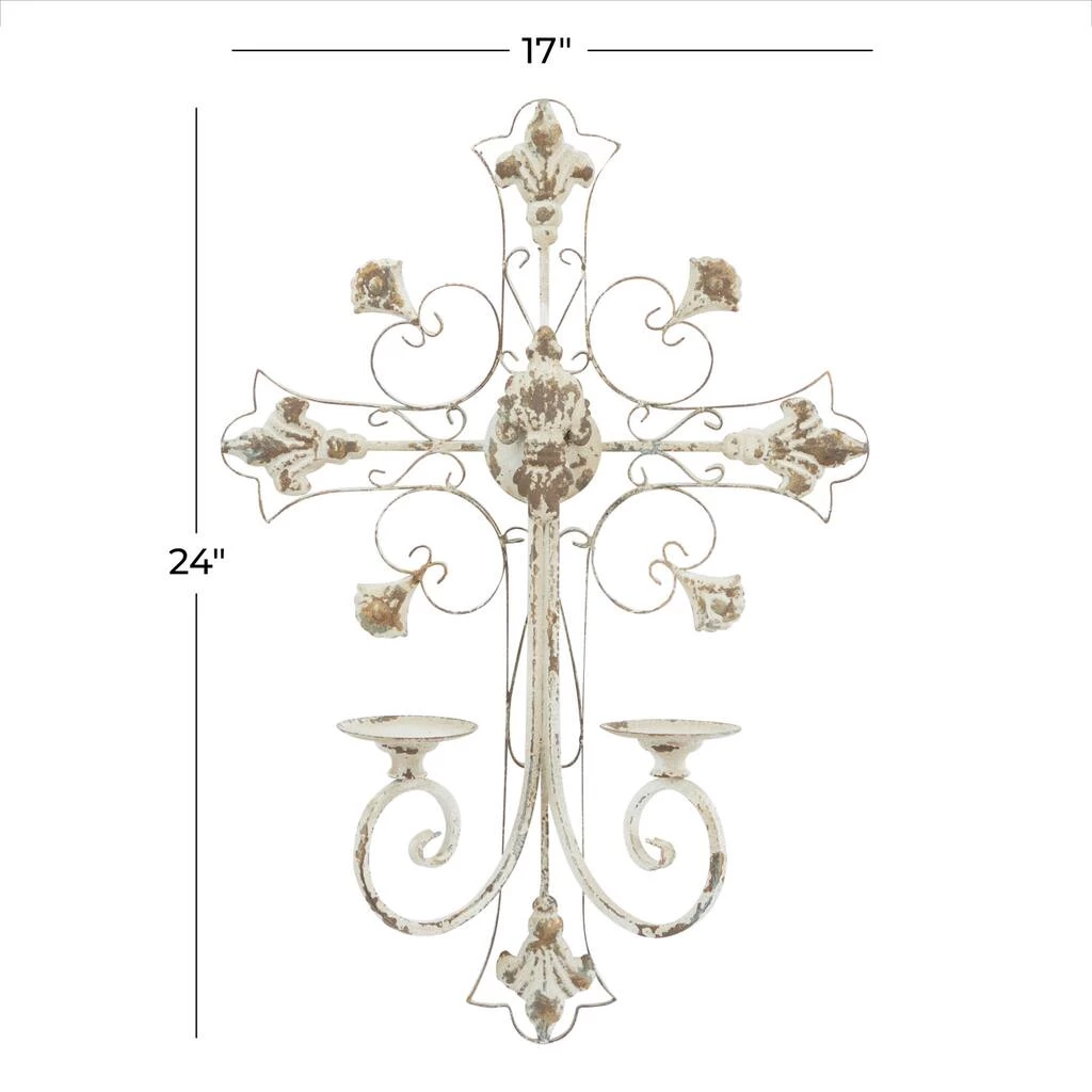 Outlet 🥰 White Iron French Country Wall Sconce, 24" x 17" x 5" by Ivory and Iris 🤩 7 Outlet 🥰 White Iron French Country Wall Sconce, 24" x 17" x 5" by Ivory and Iris 🤩 - Image 7
