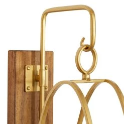 Buy 🤩 Glam Gold Metal and Wood Wall Sconce, 24" x 6" x 8" by Ivory and Iris 🌟 -Cheap Ivory and Iris Store D495495S 4