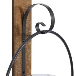 Budget 🌟 Farmhouse Brown Wood And Metal Wall Candle Holder, 24" x 14" x 6" by Ivory and Iris 🔥 -Cheap Ivory and Iris Store D495497S 4