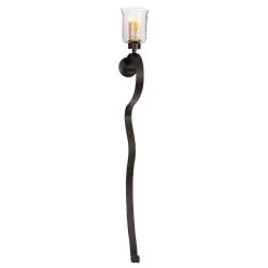 New 𧨠Black Iron Traditional Candle Wall Sconce, 63" x 10" x 7" by Ivory and Iris π―