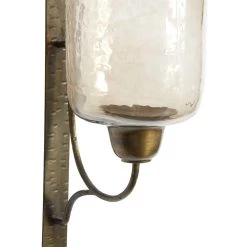 Budget ✔️ Bronze Iron and Glass Traditional Candle Wall Sconce, 17" x 7" x 9" by Ivory and Iris 👏 -Cheap Ivory and Iris Store D495504S 4