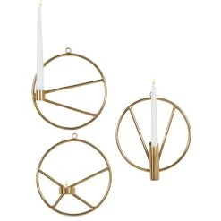 Buy β¨ Set of 3 Gold Stainless Steel Modern Wall Sconce, 8" x 8" by Ivory and Iris β€οΈ