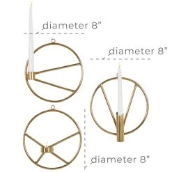 Buy ✨ Set of 3 Gold Stainless Steel Modern Wall Sconce, 8" x 8" by Ivory and Iris ❤️ -Cheap Ivory and Iris Store D495507S 7