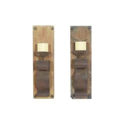 Cheap 𧨠Set of 2 Brown Wood Rustic Wall Sconce, 6" x 19" by Ivory and Iris π§¨