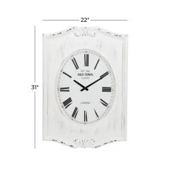 Discount 🌟 White Wood Farmhouse Wall Clock, 31" x 22" x 4" by Ivory and Iris 🔥 -Cheap Ivory and Iris Store D495765S 8