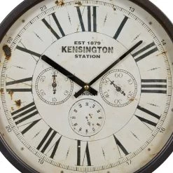 Buy ✨ Brown Vintage Metal Wall Clock, 14" x 14" by Ivory and Iris ⭐ -Cheap Ivory and Iris Store D495766S 4