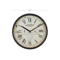 Buy ✨ Brown Vintage Metal Wall Clock, 14" x 14" by Ivory and Iris ⭐ -Cheap Ivory and Iris Store D495766S 7