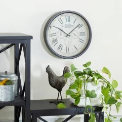 Buy ✨ Brown Vintage Metal Wall Clock, 14" x 14" by Ivory and Iris ⭐ -Cheap Ivory and Iris Store D495766S 9