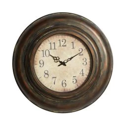 Wholesale 💯 Brown Rustic Metal Wall Clock, 24" x 24" by Ivory and Iris 🎁