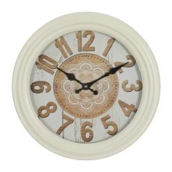 Promo ❤️ White Metal Farmhouse Wall Clock, 14" x 14" x 3" by Ivory and Iris 😉