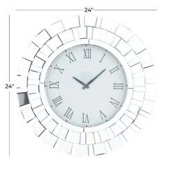 Top 10 🧨 Silver MDF Glam Wall Clock, 24" x 2" x 24" by Ivory and Iris 😍 -Cheap Ivory and Iris Store D495778S 5