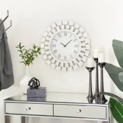 Top 10 🧨 Silver MDF Glam Wall Clock, 24" x 2" x 24" by Ivory and Iris 😍 -Cheap Ivory and Iris Store D495778S 6
