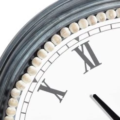 Coupon 🔔 White Metal Farmhouse Wall Clock, 23" x 23" x 3" by Ivory and Iris 💯 -Cheap Ivory and Iris Store D495784S 3